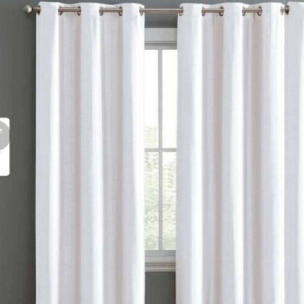 VCNY Home Madison 76" x 84" Grommet Curtain Panels Faux Silk White Pair